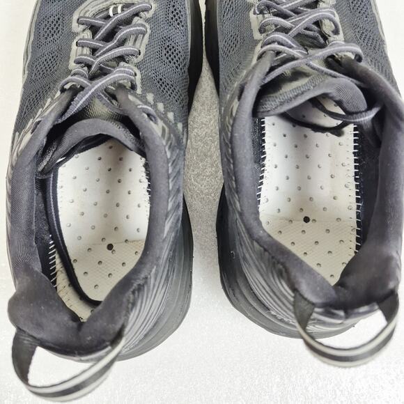 Hoka One Men’s Bondi 6 Running Shoe Sz 10.5 2E Wide Black Sneakers No Insoles - Picture 8 of 9